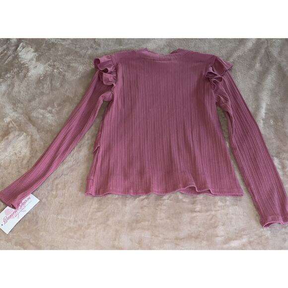 NWT Bonnie Jean 2 Pc Set Cheetah Print Flare Leggings Pink Ruffle LS Shirt Sz 14 - Picture 5 of 7